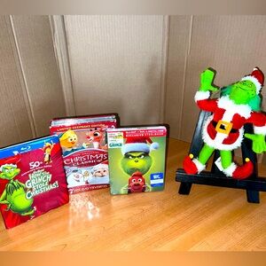 Christmas Dr. Seuss’s The Grinch& Rudolph Plush & Movie Bundle-Holiday Movies!